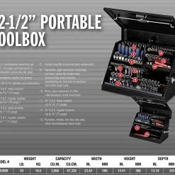 Montezuma – SM200B – 22.5-Inch Portable TRIANGLE Toolbox – Heavy-Duty Steel