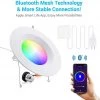 Electrical & Lighting MustWin Smart Retrofit Led Recessed Lighting 6 Inch LED Downlight, Bluetooth Mesh LED Can Lights Color Changing, Voice Control Via Alexa