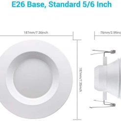 Electrical & Lighting MustWin Smart Retrofit Led Recessed Lighting 6 Inch LED Downlight, Bluetooth Mesh LED Can Lights Color Changing, Voice Control Via Alexa