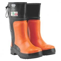 OREGON YUKON RUBBER CHAINSAW SAFETY BOOTS ORANGE / BLACK SIZE 8 Safety & Work Wear