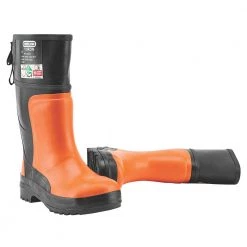 OREGON YUKON RUBBER CHAINSAW SAFETY BOOTS ORANGE / BLACK SIZE 8 Safety & Work Wear