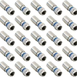 Pasow Compression RG6 F Connector Coax Coaxial Adapter Plug For Satellite & Cable TV (25 Pack)