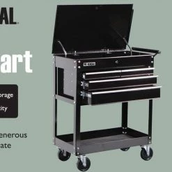 Roller Cart Tool Cabinet Storage Chest Box Glossy Black 4 Drawer 580 Lb. Capacity By US General