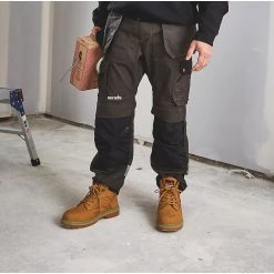 Safety & Work Wear SCRUFFS TRADE STRETCH WORK TROUSERS GREY AND BLACK