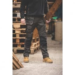 Safety & Work Wear SCRUFFS TRADE STRETCH WORK TROUSERS GREY AND BLACK
