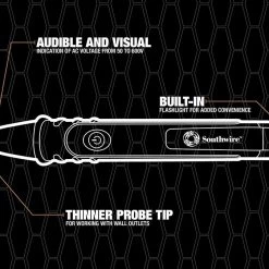 Southwire Tools & Equipment 40136N NCV Pen Type Detector With Flashlight, 50-600V AC Pro