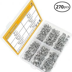 Sutemribor 270 Pieces 410 Stainless Steel Self Drilling Screws Set (#8 Wafer Head) Screws, Nails & Fixing