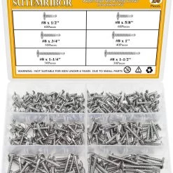 Sutemribor 270 Pieces 410 Stainless Steel Self Drilling Screws Set (#8 Wafer Head) Screws, Nails & Fixing