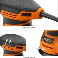 TACKLIFE Orbital Sander, 3.0A 5-Inch Random Orbit Sander With 12Pcs Tools