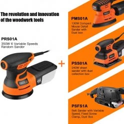 TACKLIFE Orbital Sander, 3.0A 5-Inch Random Orbit Sander With 12Pcs Tools