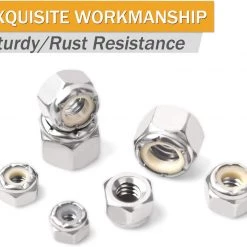 Pete's Tools & Home Improvement VIGRUE 180PCS 1/4-20 5/16-18 3/8-16 8-32 10-32 Lock Nut Assortment Kit, 304 Stainless Steel Nylon Insert Hex Locknuts Nuts, Bolts & Washers