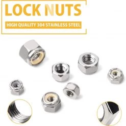 Pete's Tools & Home Improvement VIGRUE 180PCS 1/4-20 5/16-18 3/8-16 8-32 10-32 Lock Nut Assortment Kit, 304 Stainless Steel Nylon Insert Hex Locknuts Nuts, Bolts & Washers