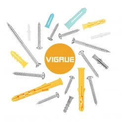 VIGRUE Plastic Self Tapping Screws And Drywall Ribbed Anchors Assortment With Screws Kit 300 Piece