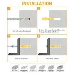 VIGRUE Plastic Self Tapping Screws And Drywall Ribbed Anchors Assortment With Screws Kit 300 Piece