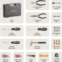 Tools VonHaus 65 Piece Homeowners DIY Tool Kit - General Household Hand Tool Kit