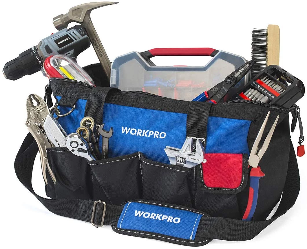 Tools WORKPRO 18-inch Close Top Wide Mouth Storage Tool Bag