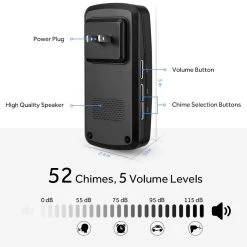 Electrical & Lighting Wireless Doorbell Kit, NOVETE Door Bell Operating At Over 1300 Feet, Waterproof Door Chime Kit