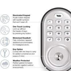 Yale Security Yale Assure Lock Push Button Keypad With Z-Wave, Satin Nickel Electrical & Lighting