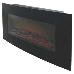 BLYSS DOVHY BLACK REMOTE CONTROL WALL-MOUNTED ELECTRIC FIRE Heating & Plumbing